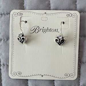 Brighton Black and Silver Heart Earrings